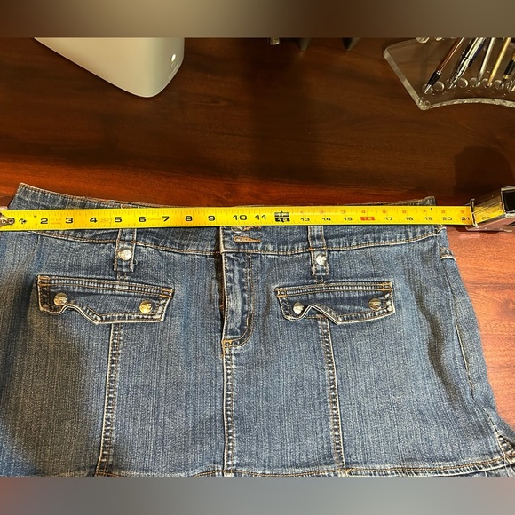 Tripp NYC Blue Denim Mini Skirt w Ruffle 16 - Picture 6 of 6